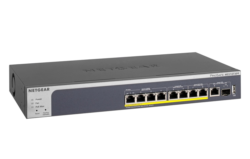 NETGEAR 10PT MULTI GB POE+ SMART SWITCH
