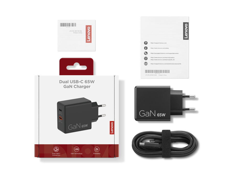 LENOVO Dual USB-C 65W GaN Charger
