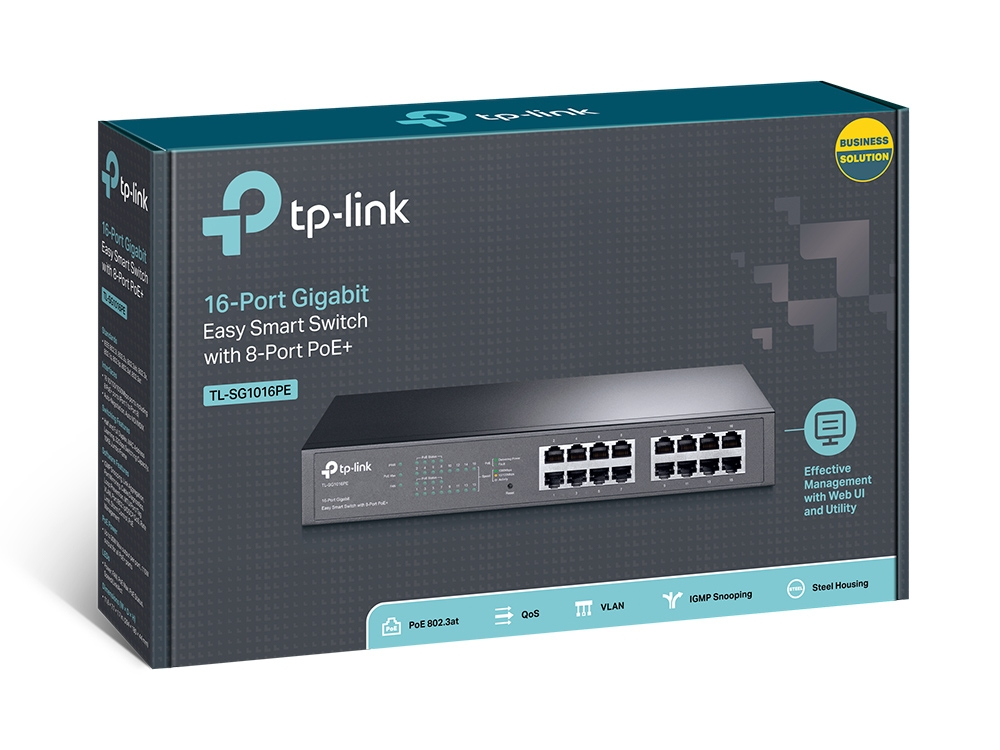 16-Port Gigabit Easy Smart Switch with 8-Port PoE+