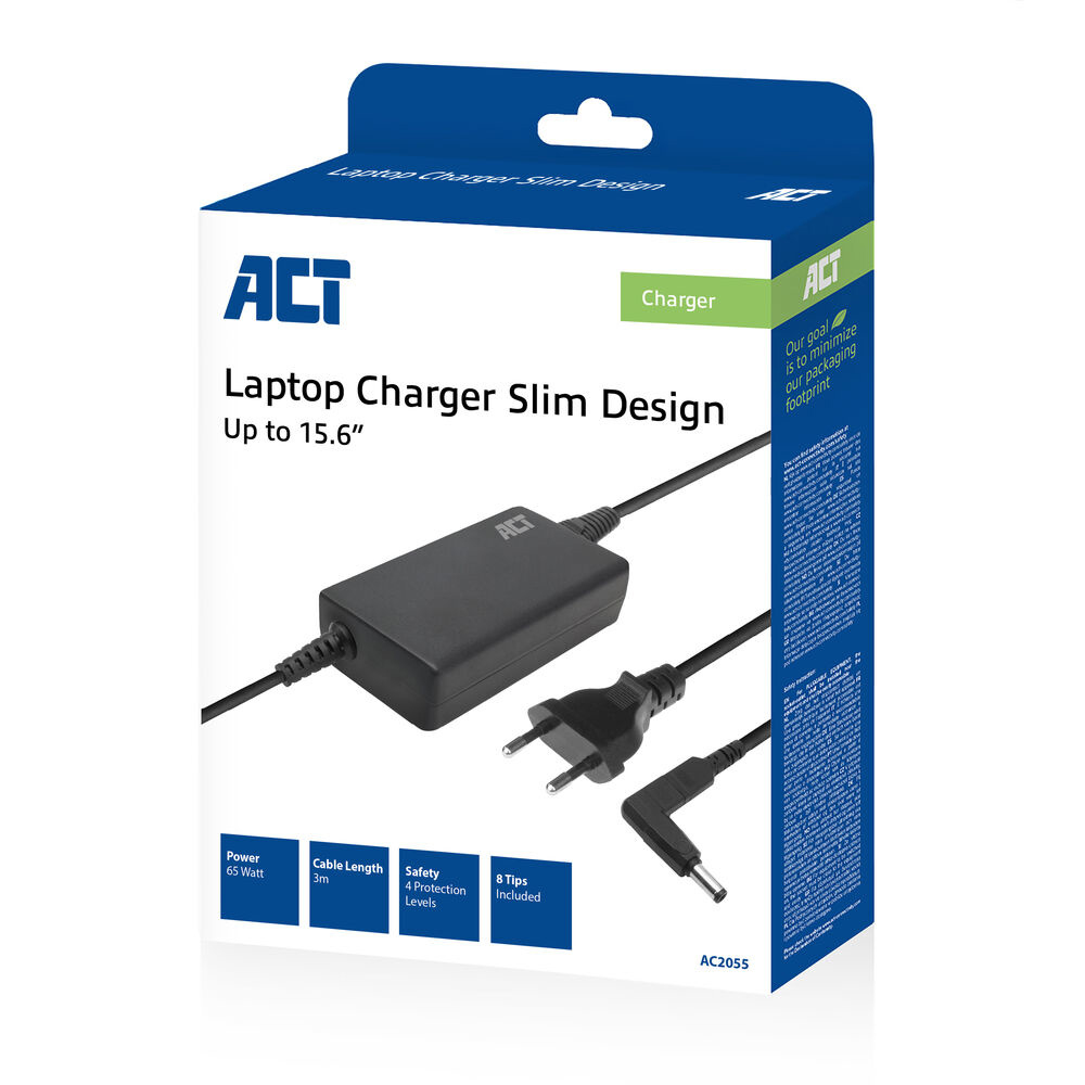 ACT Compacte laptoplader 65W (voor laptops tot 15,6 inch)