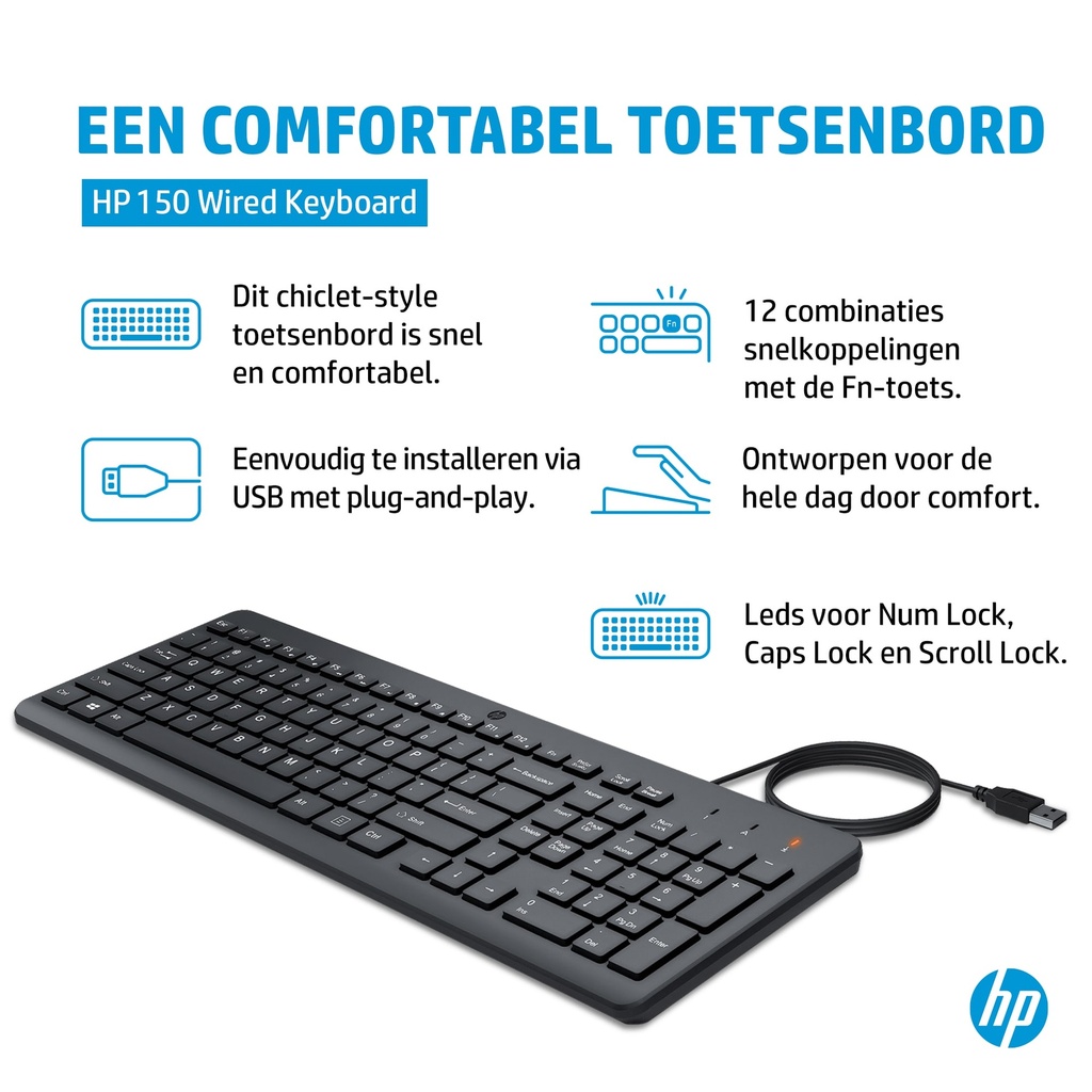 HP 150 Wired Keyboard Azerty