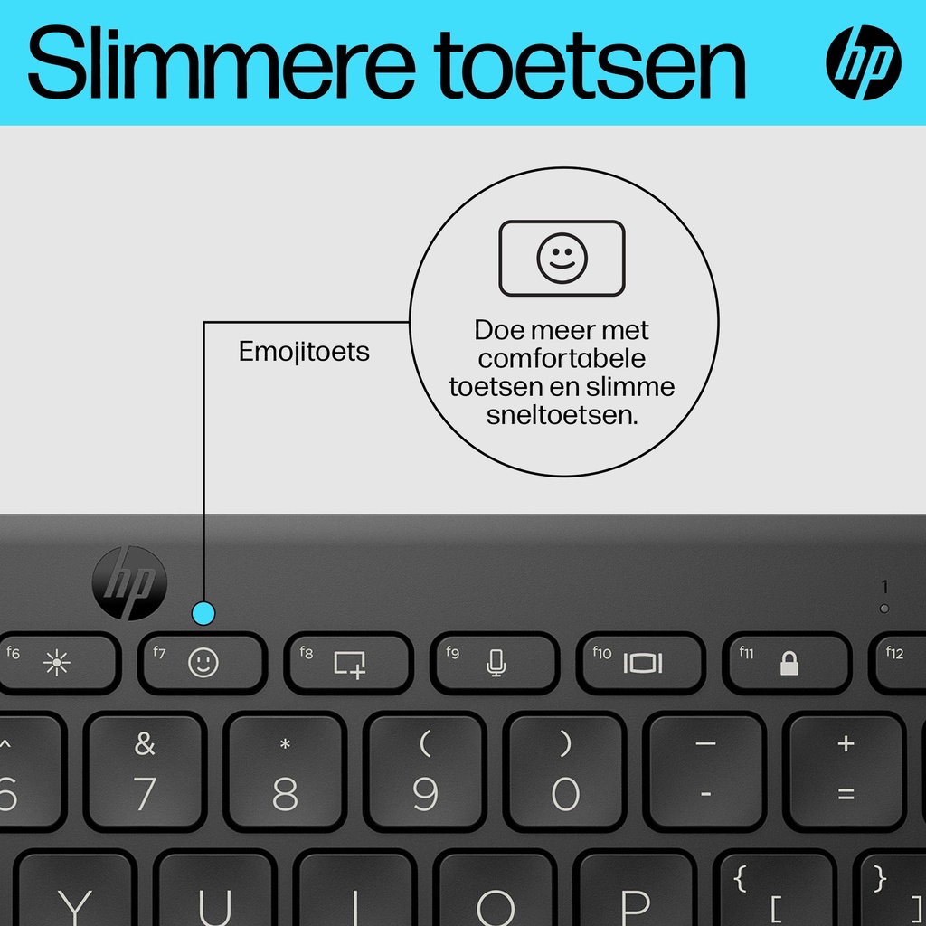 HP 350 Black Compact Multi-Device Keyboard BEL