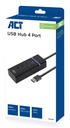 ACT USB Hub 3.2, 4x USB-A, zwart
