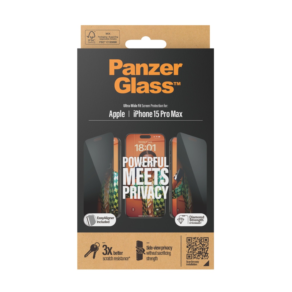 Panzerglass Apple iPhone 15 Pro Max - UWF PRIVACY with EasyA