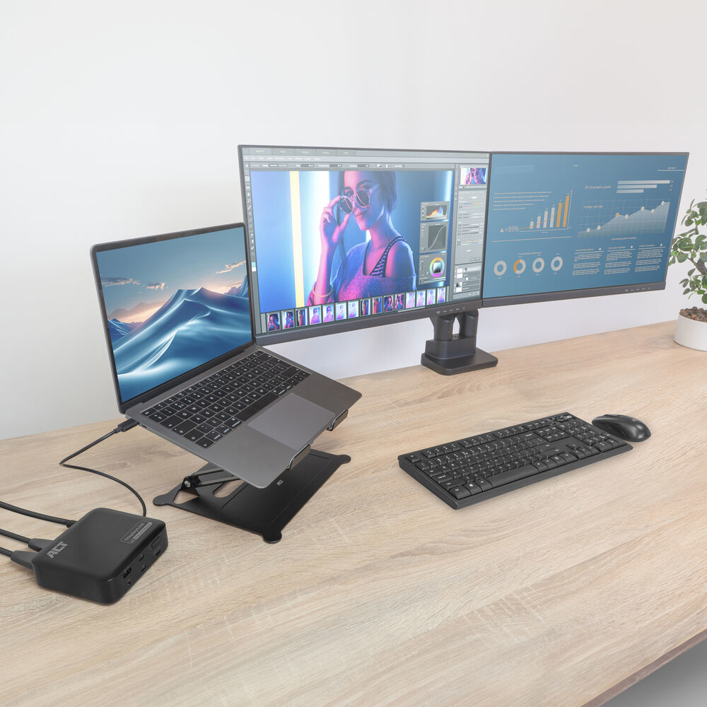ACT USB-C Docking Station 4K, for 2 HDMI monitors, DisplayLi