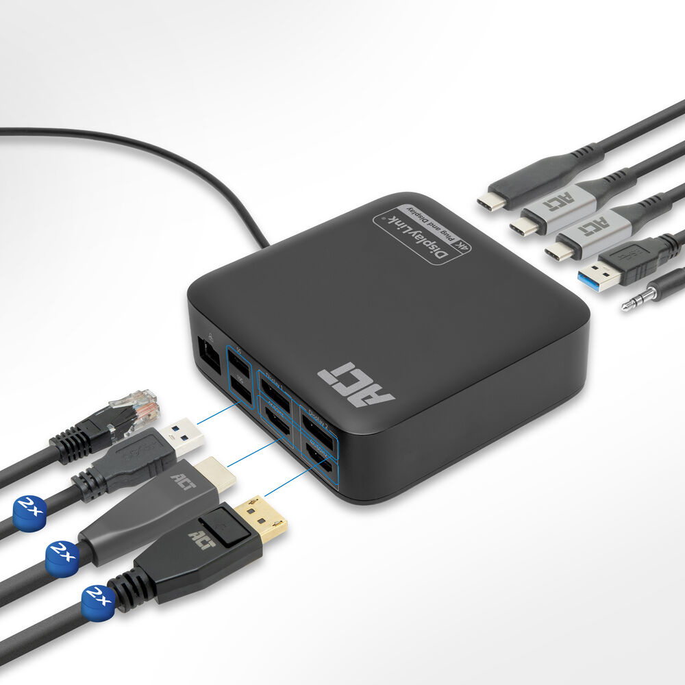 ACT USB-C Docking Station 4K, for 2 HDMI monitors, DisplayLi
