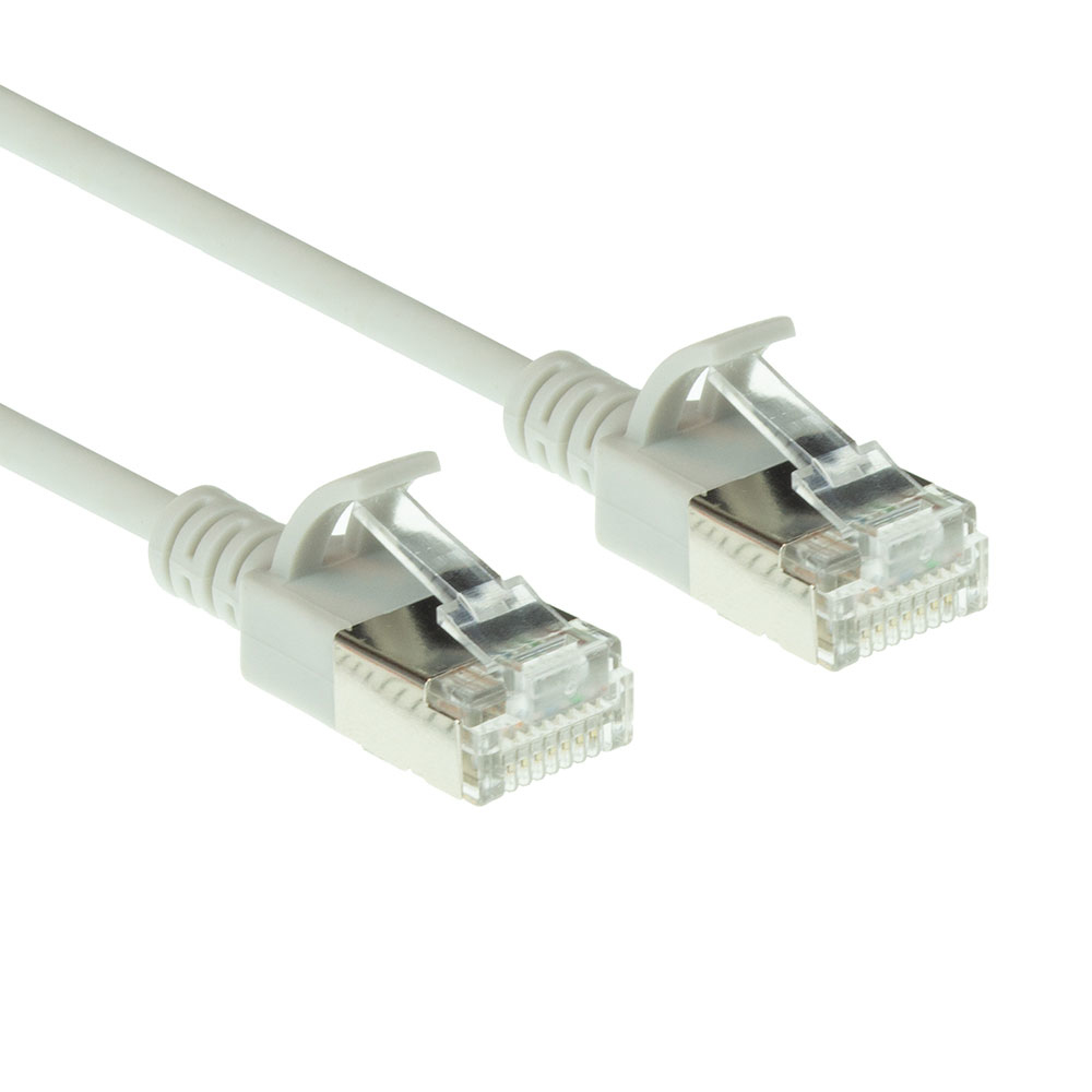 ACT Grijze 0,50 meter LSZH U/FTP CAT6A datacenter slimline patchkabel snagless m