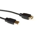 ACT USB 2.0 A male - USB A female zwart  3,00 m