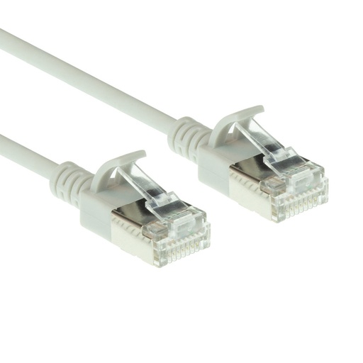 ACT Grey 5 meter LSZH U/FTP CAT6A datacenter slimline patch cable snagless with