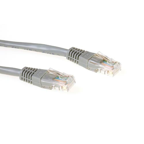 ACT Grey 2 meter U/UTP CAT5E patch cable with RJ45 connectors