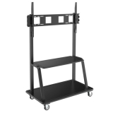 Heavy-Duty Rolling TV Cart for 60 to 105 Flat-Screen Displays Locking Casters Black