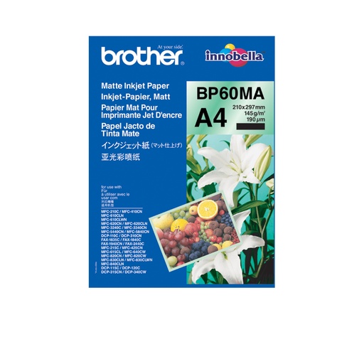 BP 60MA Matte Inkjet Paper - Mat papier- A4 - 145 g/m2 - 25 vel(len) - voor OADCP-J562. MFC-J5620. J5720. J5820. J6975. J730. J830. J900. J9