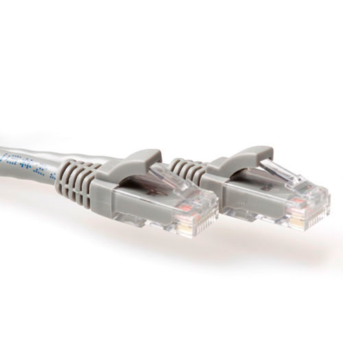 ACT Grey 3 meter U/UTP CAT6 patch cable snagless with RJ45 connectors