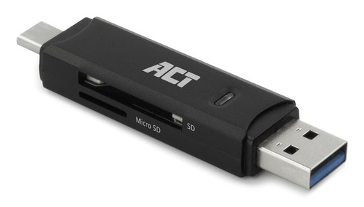 ACT USB 3.1 Gen1 (USB 3.0) Card Reader SD and Micro SD, Type-C & Type-A connector