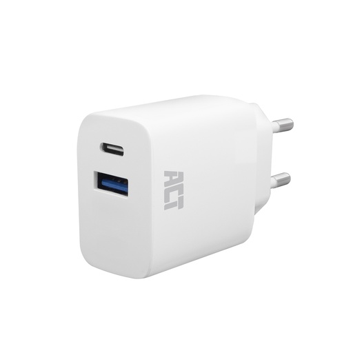 ACT USB-C & USB-A Charger 20W with Power Delivery PPS
